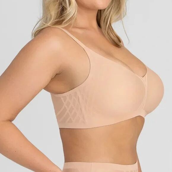 [Honeylove] Nude Wireless Silhouette Bra Slimming Smoothing Everyday Sz Medium M - Picture 2 of 10